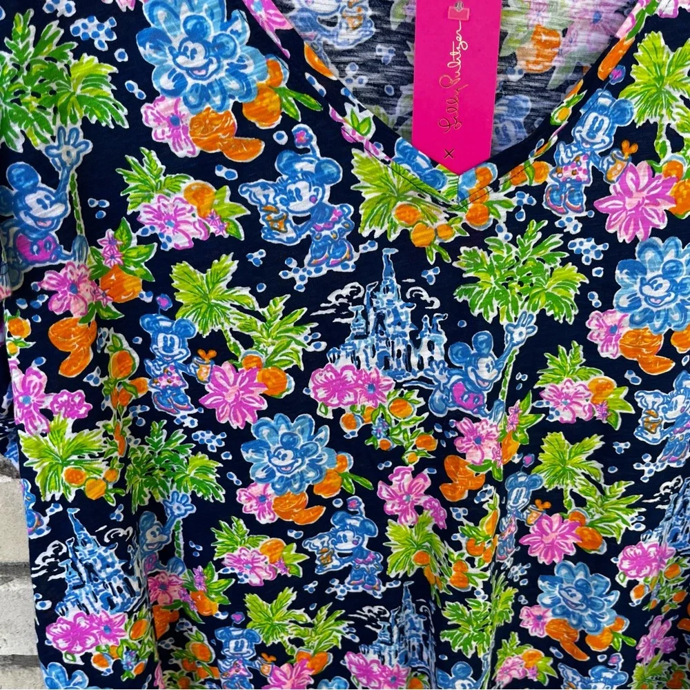 Lilly Pulitzer Etta V neck  Disney Multicolor Disney theme top. - Picture 4 of 4